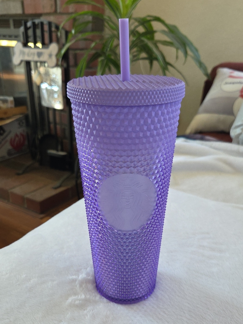 NWT. Starbucks Lavender Studded Reusable Tumbler with Straw
